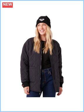 Quilted Bomber Jacket Oversized Faux Sherpa Lined Lightweight Coat